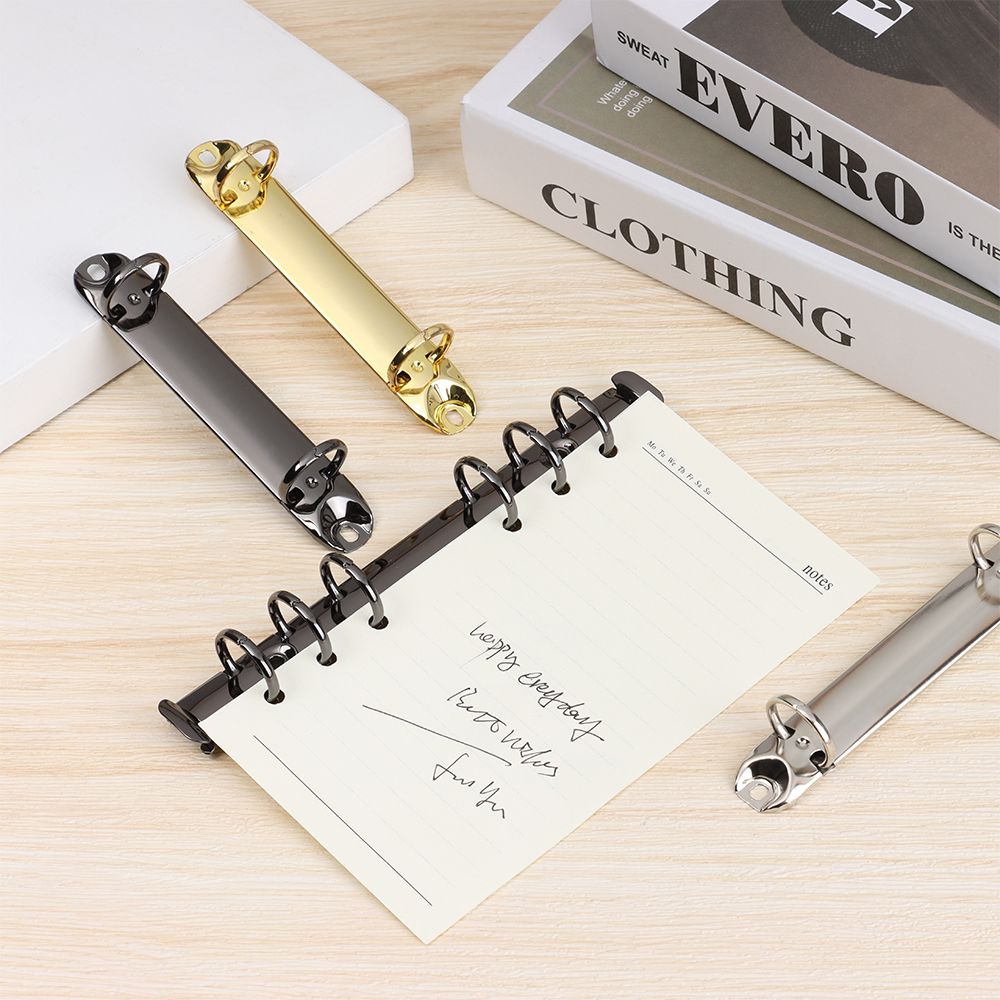 Papelería, accesorio, Bloc de notas DIY, Clip de carpeta de Metal, carpeta de archivos de hojas sueltas, aros de encuadernación para cuaderno, carpeta de anillas