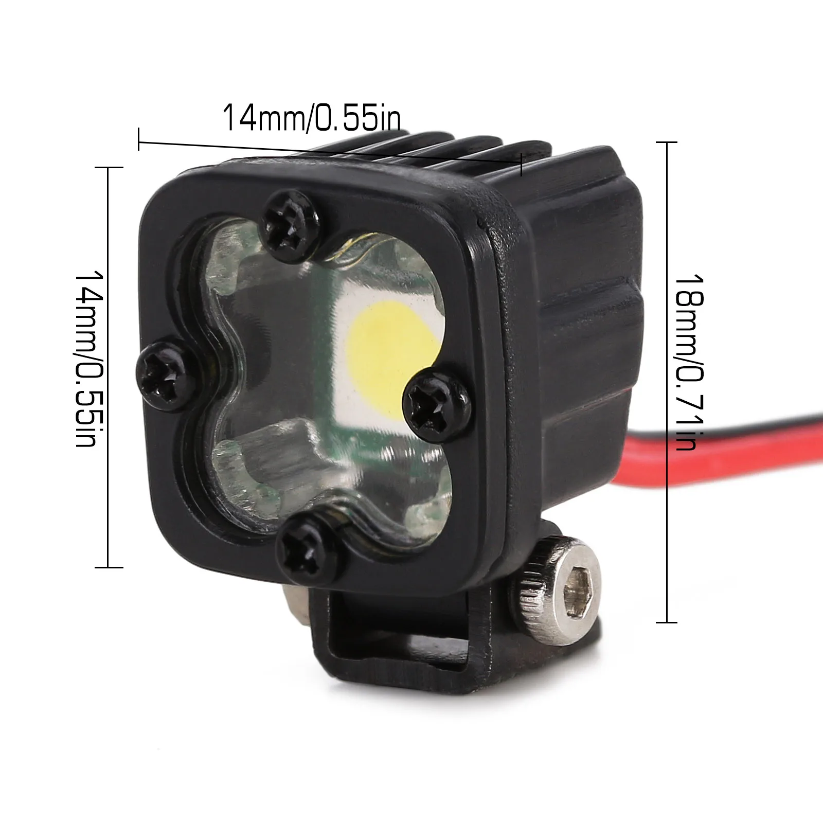 INJORA RC Car Bright LED Lights Headlight Spotlight for 1/10 RC Crawler Axial Traxxas TRX4 TRX6 SCX10 90046 Wraith Redcat Gen8