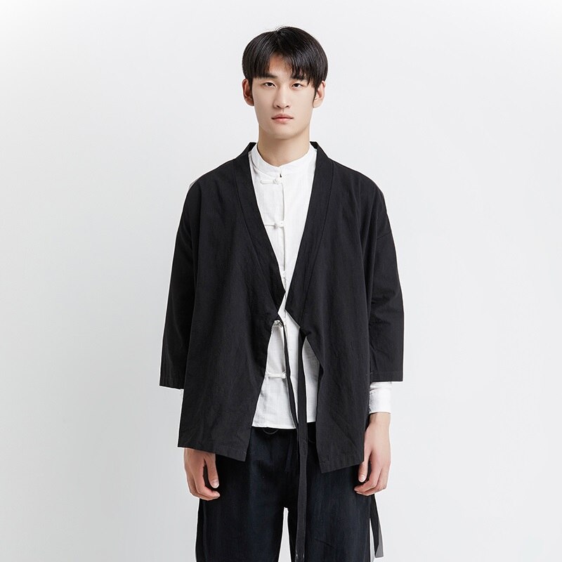 Japanese kimono cardigan men haori yukata male samurai costume clothing kimono jacket mens kimono shirt yukata haori KZ2033