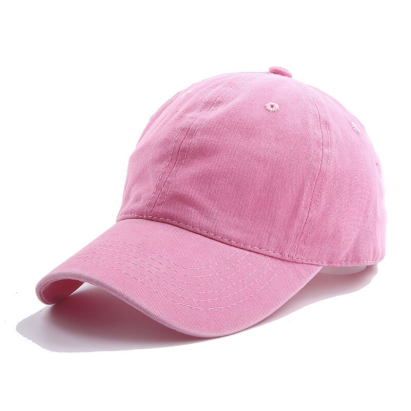 Korean Men&#39;s Baseball Cap Washed Cotton Light Board Multi-Color Optional Pure Color Bone Cap Stitching Hip Hop Sun Visor Dad Hat: pink