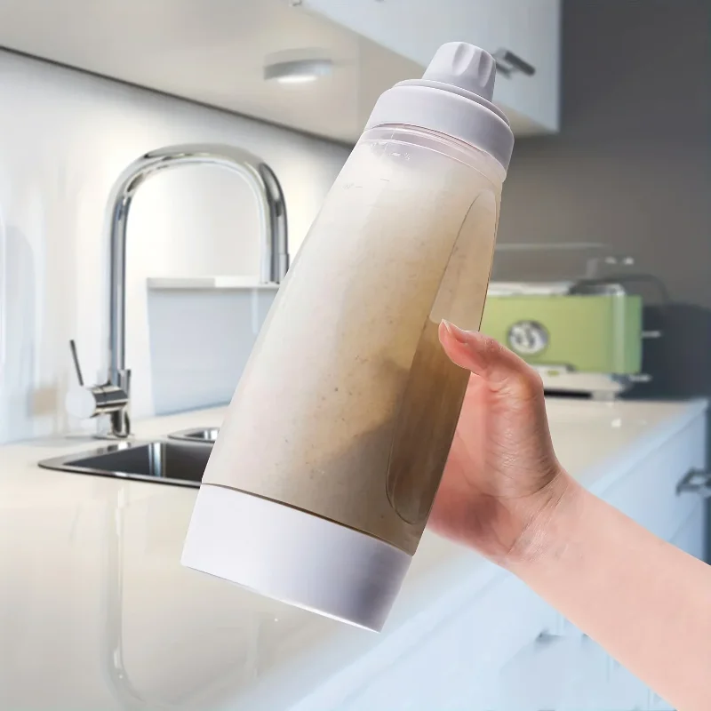 Mélangeur de pâte à manivelle de 1000ml, bouteille avec échelle, distributeur de pâte, crêpes avec fouet, boule, produits cuits, outils faciles à presser, 1 pièce