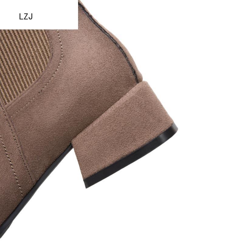 automne hiver bottes femmes Camel noir pour les femmes talon épais sans lacet dames chaussures Bota Feminina 35-43 chaussette noir bottine