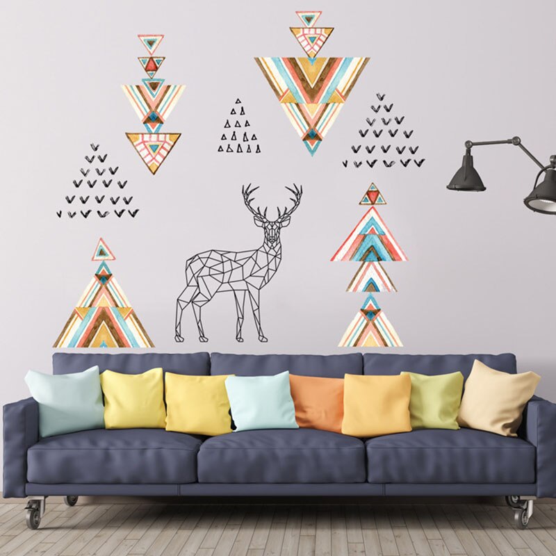 DIY Ein Elch Familie Silhouette Zauberstab Kunst Aufkleber Hause Dekoration Kreative Korridor Küche Wandmalereien PVC Hirsch Schatten Wald Poster: PC7332