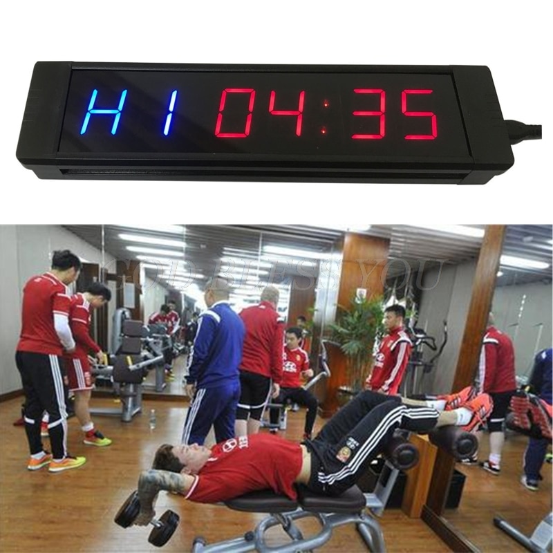 Cronometro Timer da palestra con telecomando per allenamento Fitness in palestra orologio Timer a intervallo ideale con staffe per montaggio a parete trasporto di goccia