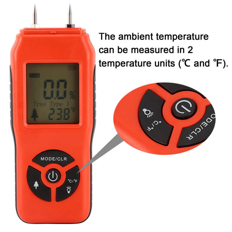 Handheld Digital Wood Moisture Meter Portable LCD Display Wood Humidity Tester Indoor mini Child environmental test 2%-70%