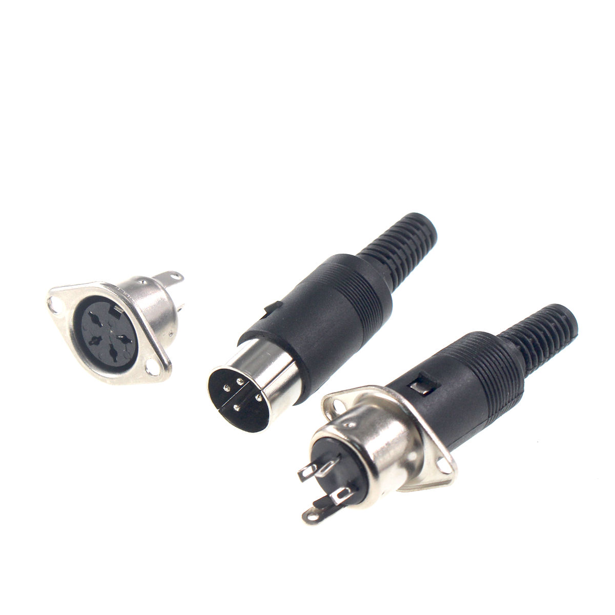 10PCS 5SETS DIN Audio Adapter 3 4 5 6 7 8 Pin DIN Male Plug Plastic Handle Female Socket Hulled Panel Mount Chassis Connector