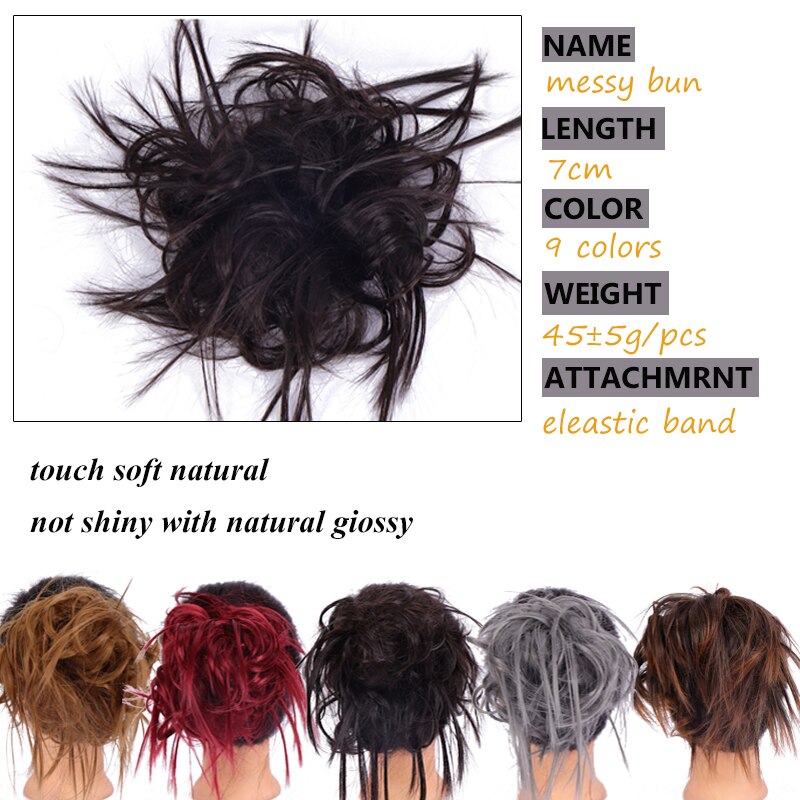 XUANGUANG-Chignon à Donut synthétique élastique | Chignon de coiffure Scrunchie décoiffé, chignon de coiffure de neuf couleurs pour choots