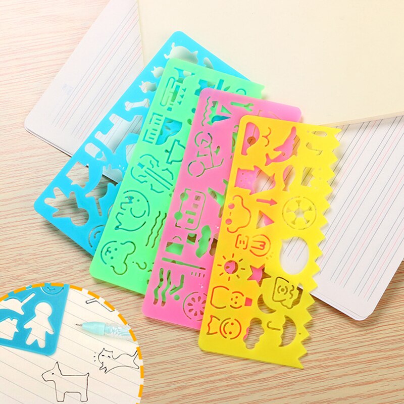 4 Stks/set Kinderen Plezier Plastic Tekening Sjabloon Spirograph Espirografo Speelgoed Stencil Heerser Diy Creatieve Draw Onderwijs Speelgoed