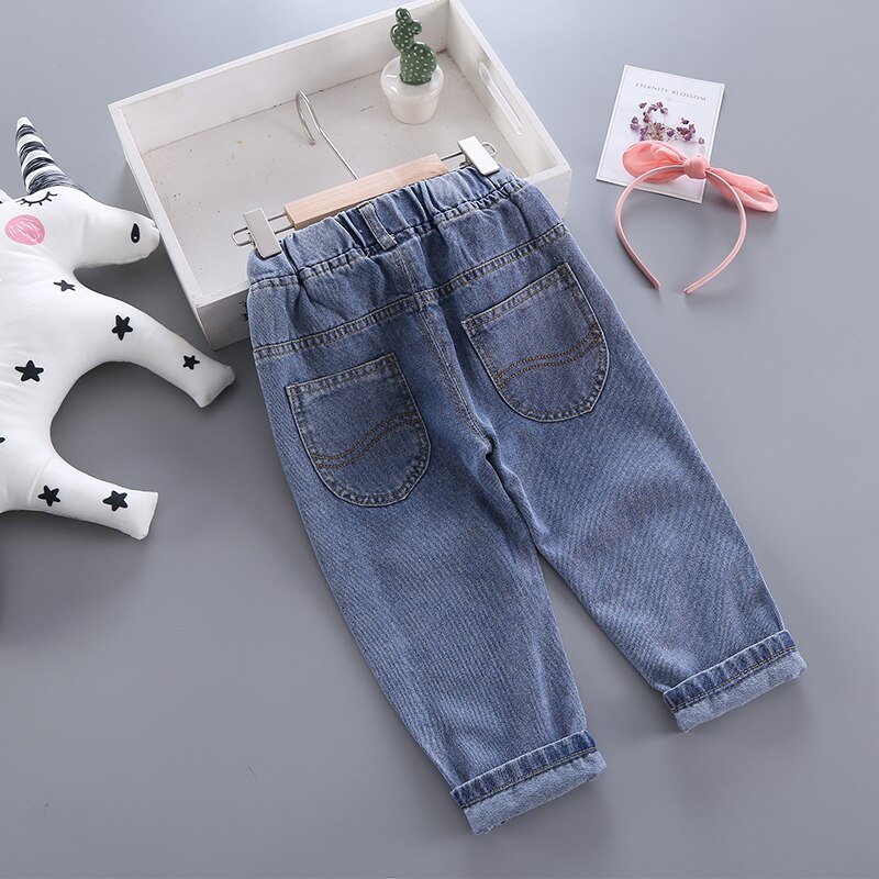 Meninas calças de brim para crianças primavera outono calças de brim crianças moda denim calças do bebê meninos jean roupas infantis 2-6y