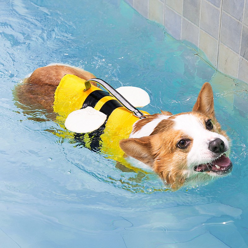 Chaleco salvavidas para perros, traje de baño para perros, Collar para perros grandes, arnés para perros, natación, traje de baño de verano, ropa bonita para perros y mascotas con abeja