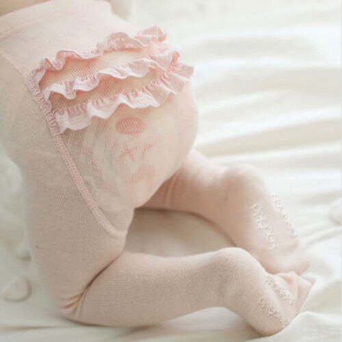 Cute Newborn Baby Girls Kids Toddlers Multi-color Stockings Tights Lace Ruffles Pants Warm Cotton Stockings Pantyhose Hosiery