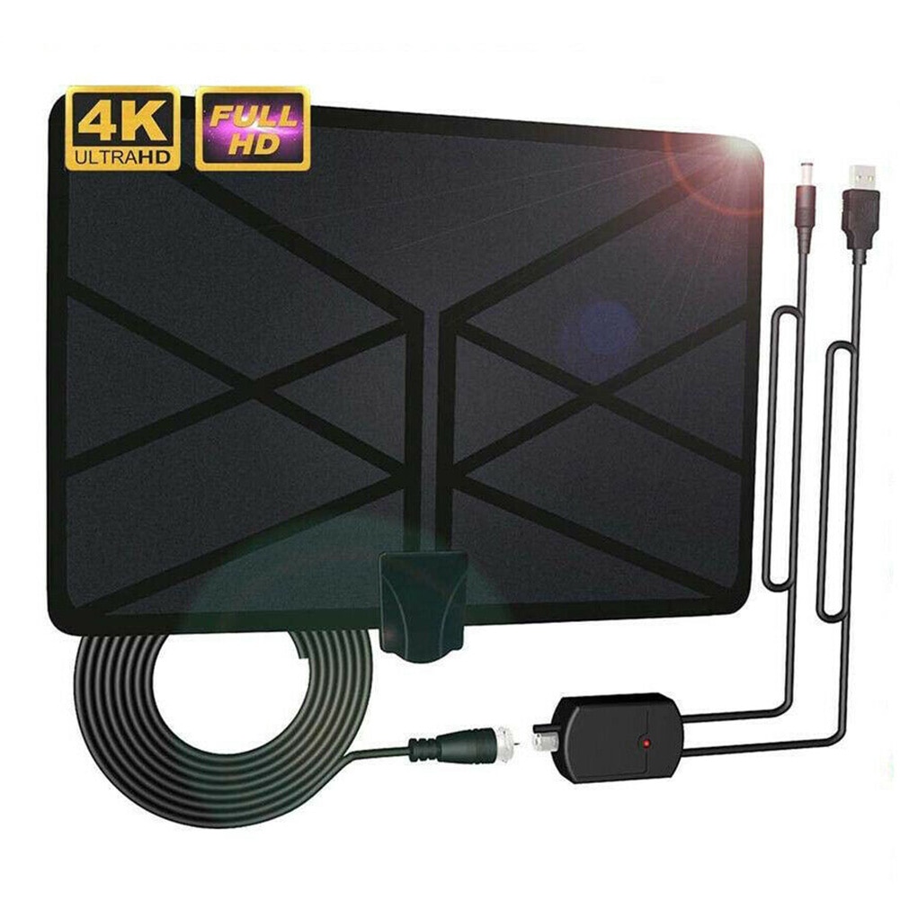 960 Mile TV Antenna Digital Skywire Low Noise Signal 4K Long Range Aerial Amplifier Indoor Ultra Thin 1080P HD High Frequency