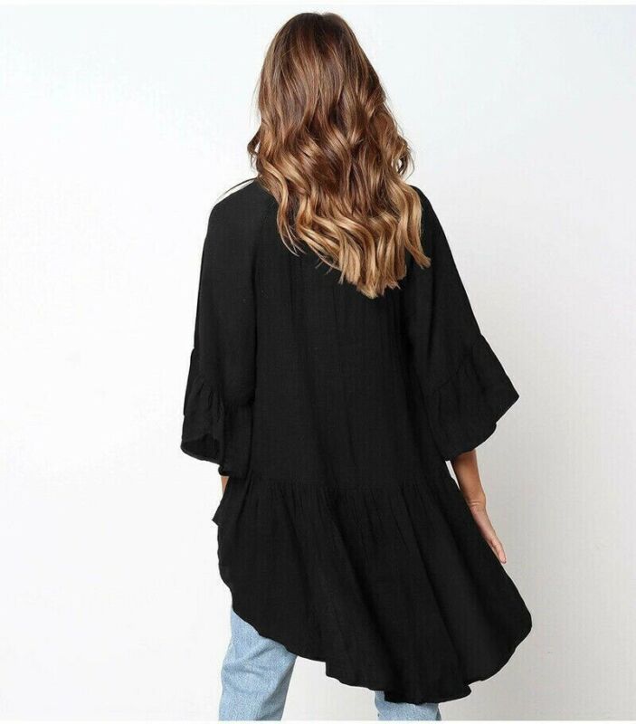 Goopom-chemisier manches longues style Boho | Blouse surdimensionnée femme irrégulière, pull-over, Baggy ample, haut,, chemisiers