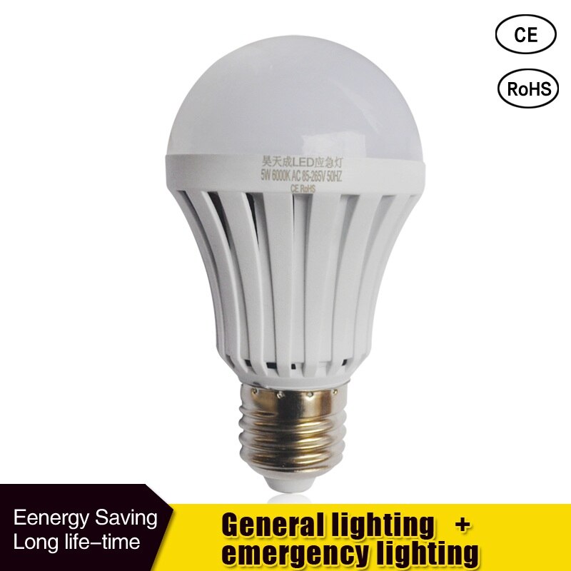 Led Slimme Lamp E27 5 W 7W 9W Led Noodverlichting 85-265 V Oplaadbare Batterij Verlichting lamp Voor Outdoor Verlichting Bombillas