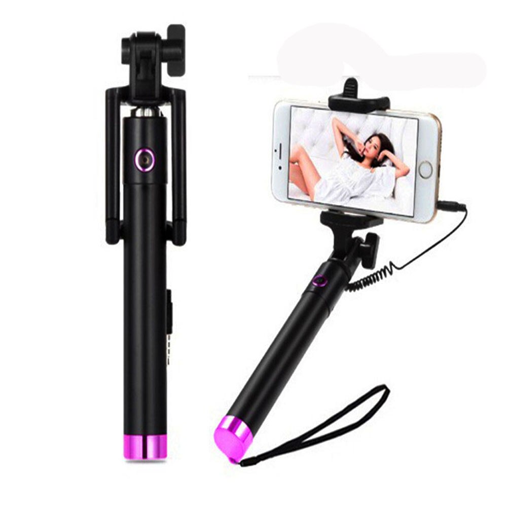 Draagbare Uitschuifbare Monopod Self-Pole Handheld Wired Selfie Stick Voor Iphone Voor Smartphone