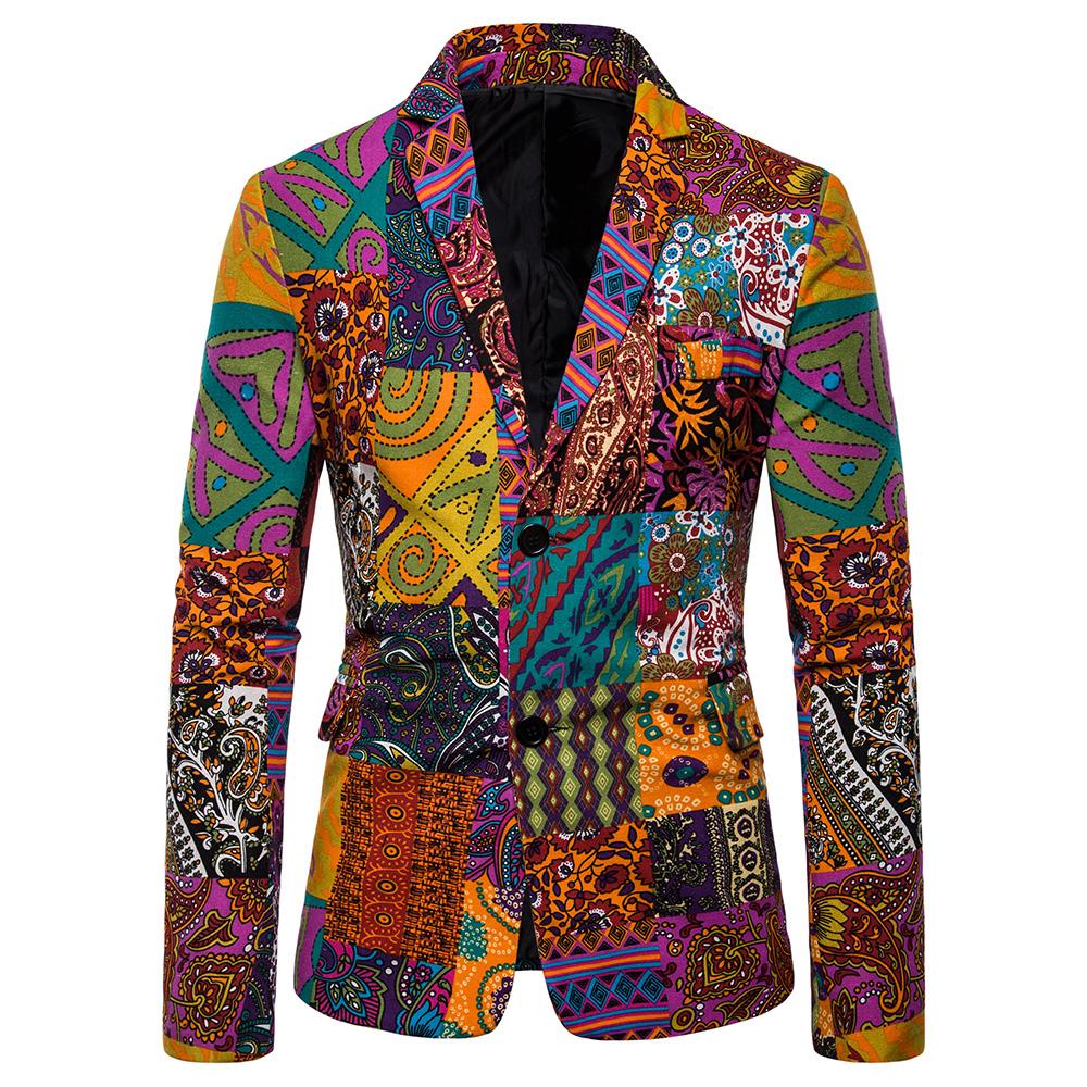 Bloemen gedrukt ontwerpen mannen Blazer Jas Katoen en linnen Casual Slim fit Smoking Blazers Mannen Pakken: X15 / M