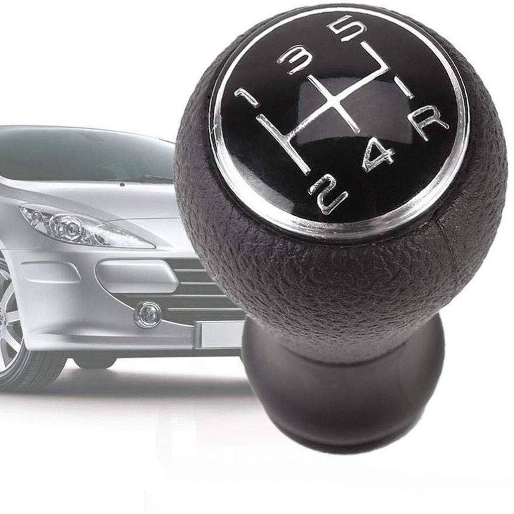 Pommeau de levier de vitesse en cuir 5 vitesses, à levier de vitesse vitesses, pour citroën C1 C3 C4 et PEUGEOT 205 206 106, # BL2: Default Title