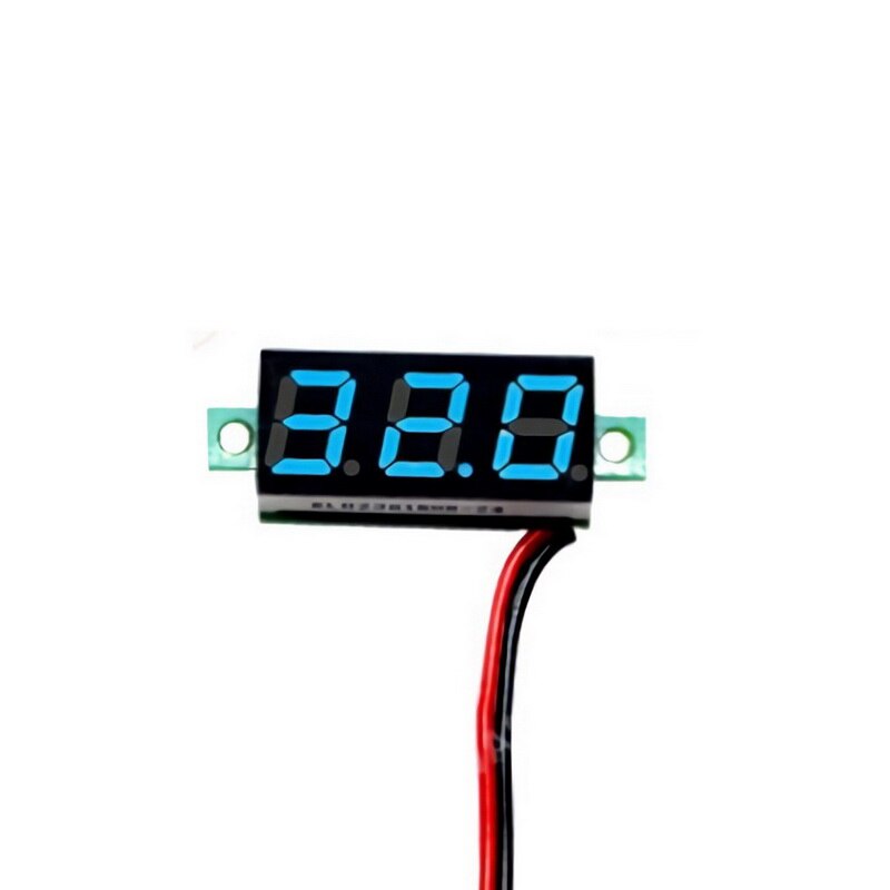 1 stk rød / grøn / blå digital voltmeter led display mini 2/3 ledninger spændingsmåler amperemeter høj nøjagtighed  dc 0v-30v 0.36 ": 2.5v-30v blå