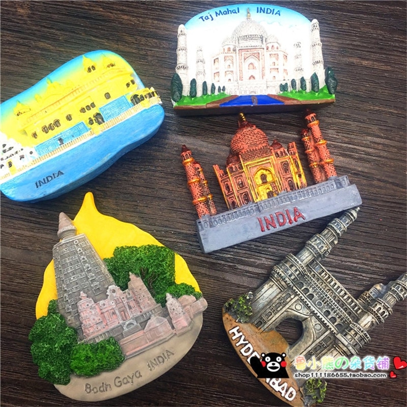Taj Mahal Hyderabad Gaya India Koelkast Magneten Toeristische Souvenir Decoratieve Koelkast Magnetische Stickers Ambachten