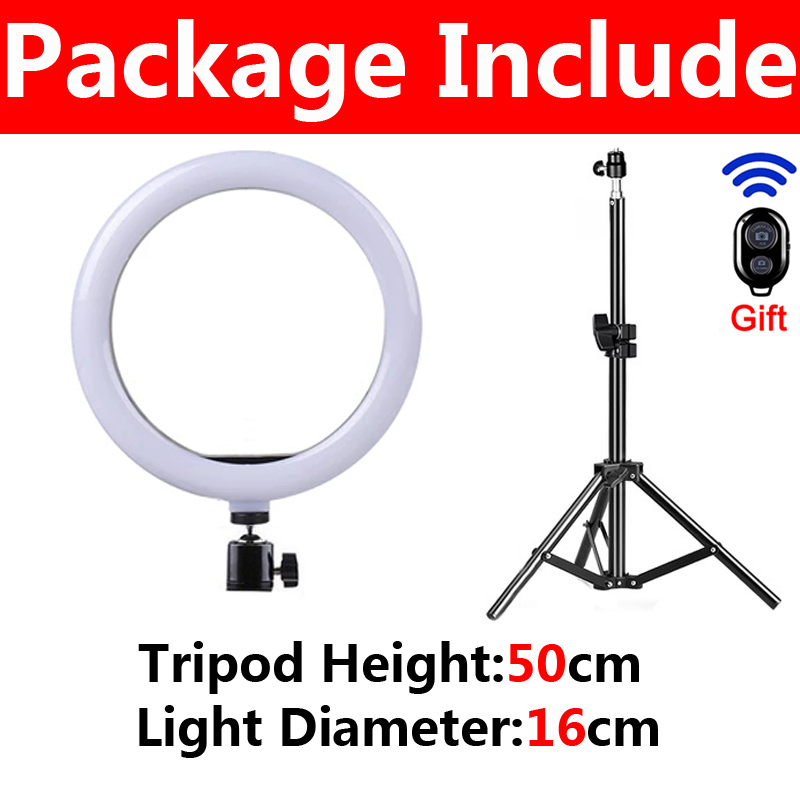 33cm led selfie ringlampa fotograferingslampor varm kall lampa med stativ dimbar usb-ringlampa för tiktok video live fyllningslampa: Grå