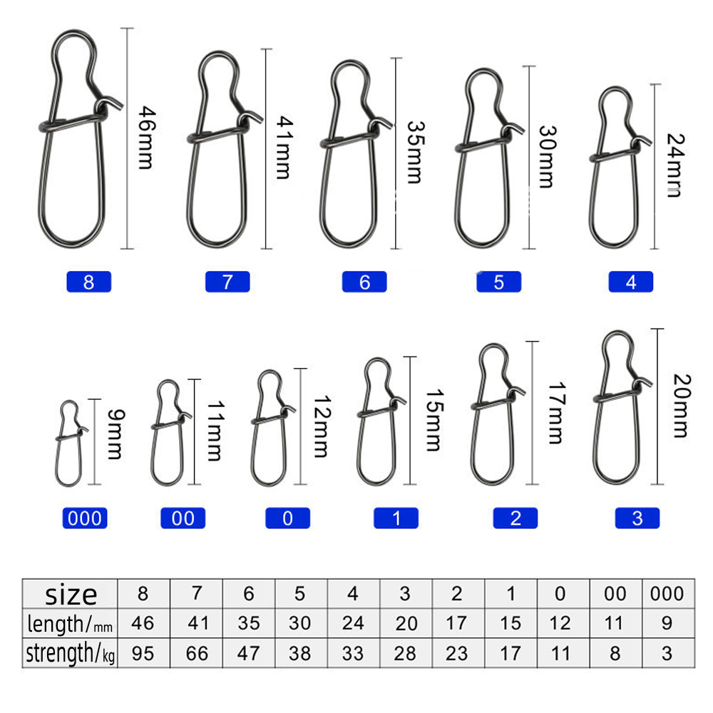 Dndyuju 30-50 Stuks Rvs Vissen Snap Verslaafd Snap Pin Fastlock Clip Rolling Swivel Accessoires Barrel Swivel Lokken haak