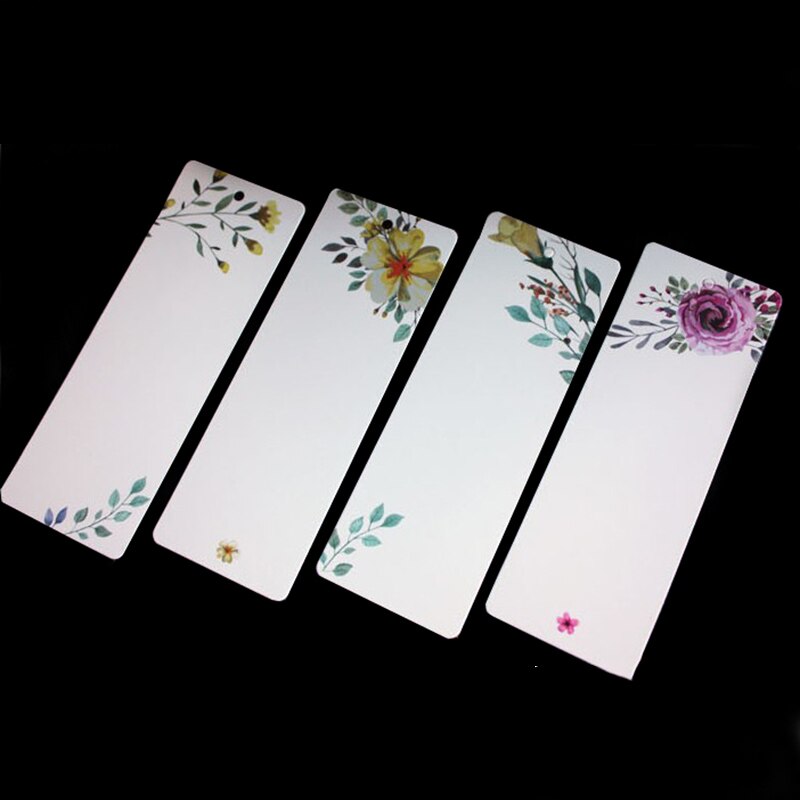 40 unids/set clásico de flores de papel en blanco marcapáginas DIY etiquetas postal tarjeta marcapáginas para libro Oficina escuela arte suministros