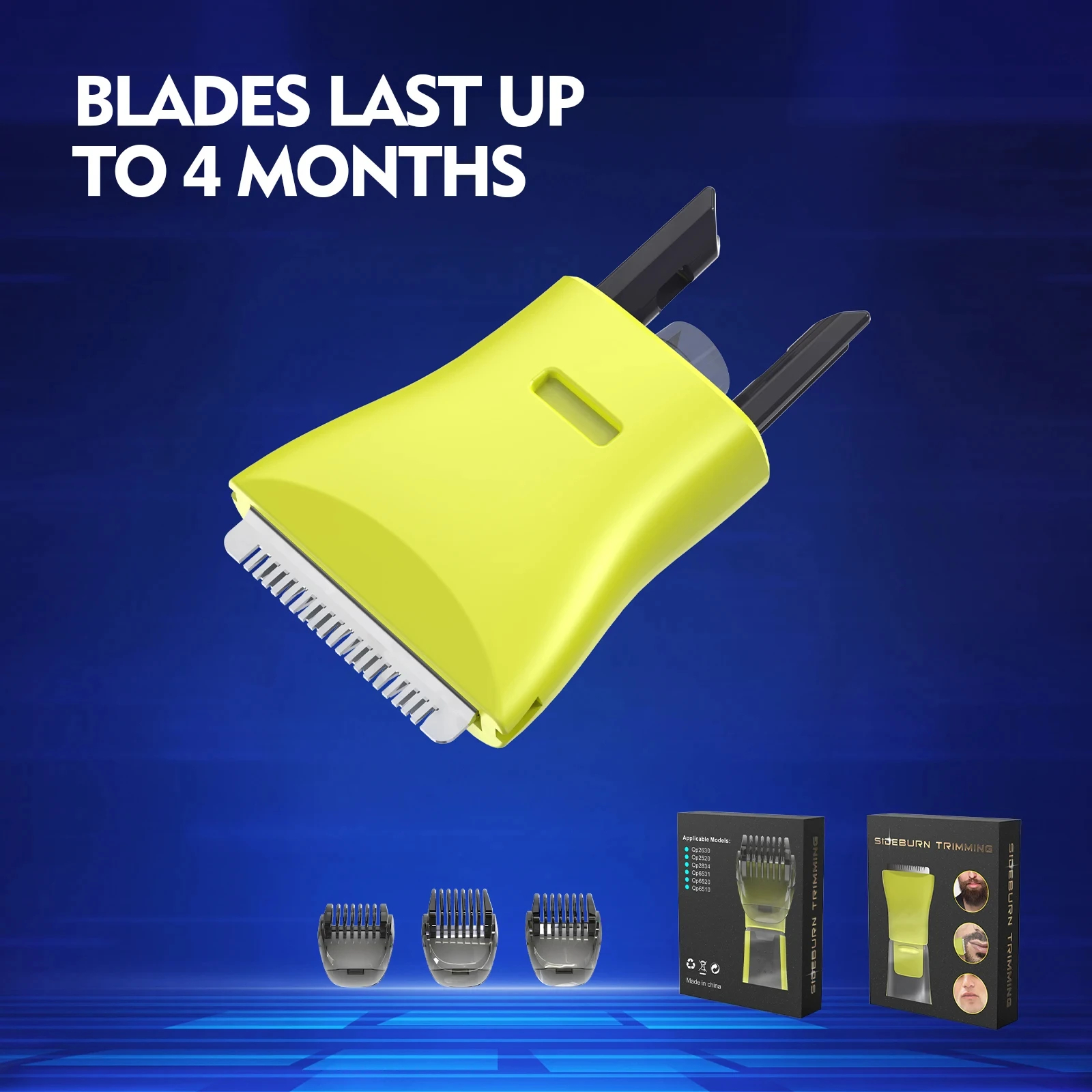 Cuchillas para recortar patillas, una hoja QP2520 QP2630 QP2834 QP6510 QP6520 QP6531, recortadora de barba eléctrica híbrida