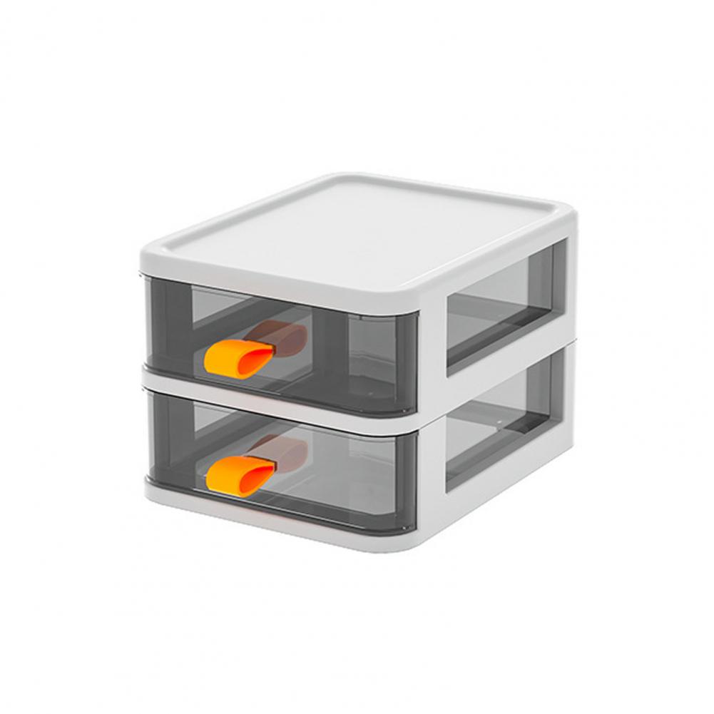 Multi-functional Desktop Storage Box Multi-layer Makeup Cosmetic Drawer Space Saving Plastic Storage Drawers Desktop Organizer: White 2 Layers