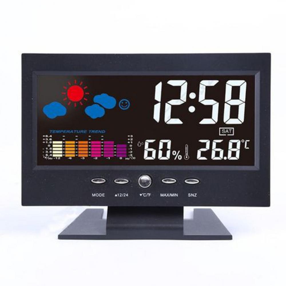 Alarm Digital Alarm Clock Clock LCD Color Screen USB Temperature Humidity Time Date Display Clock