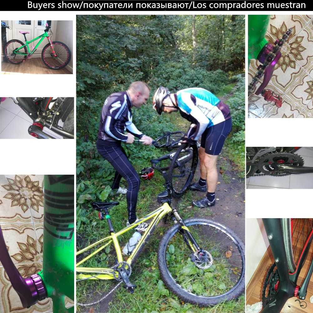 MOTSUV vélo pédalier vélo axe vtt vélo de route plastique et caoutchouc pédalier vélo aluminium boulon 68/73mm manivelle axe
