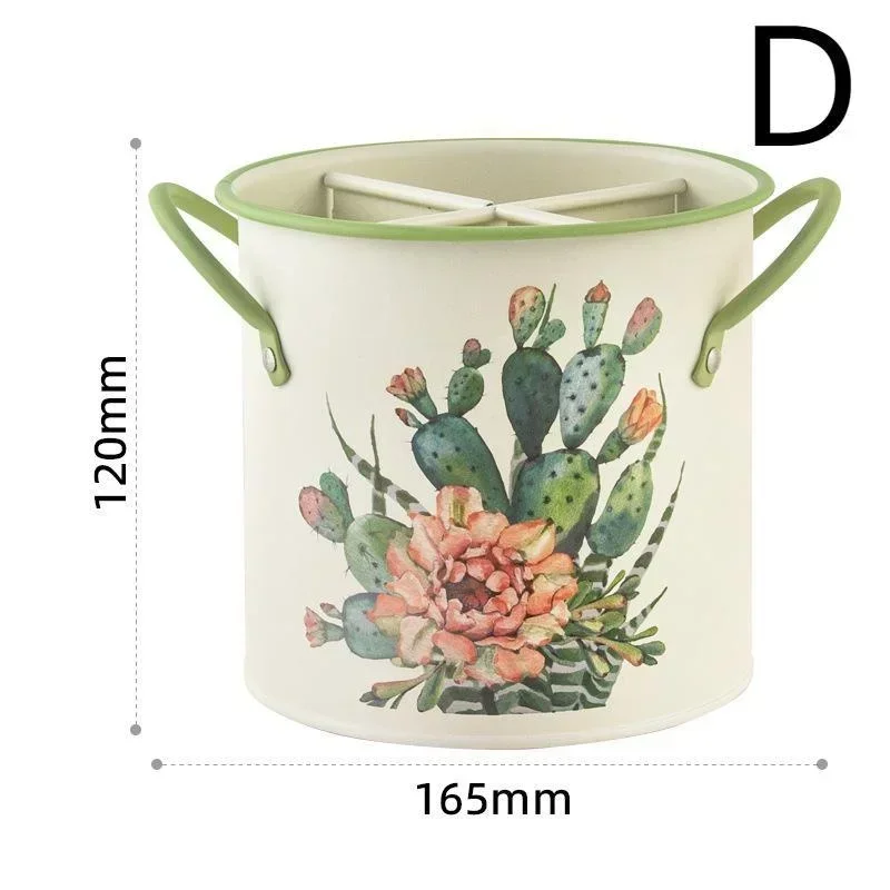Seau de rangement de vaisselle rétro, égouttoir avec séparateur, boîte de rangement de couteaux et fourchettes de cuisine, décoration de la maison pour outils de cuisine: kaki foncé