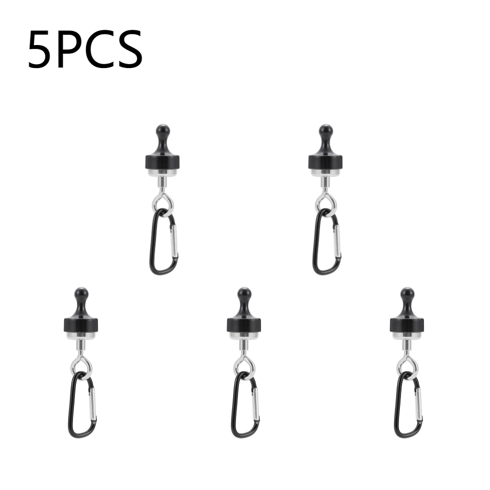 1-10pcs Magnetic Lanyard Clip Pulling Force Hanging Carabiners Heavy Duty Multipurpose for Outdoor Hanging Camping Light: black