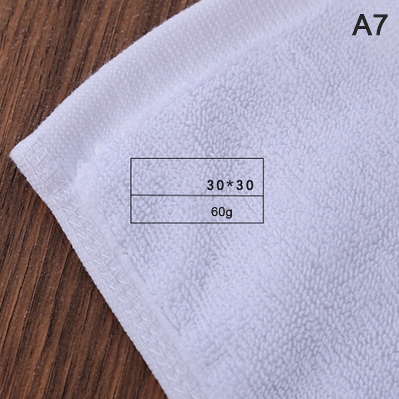 Soft White Cheap Face Towel Small Hand Towels Square White Kitchen Towel Hotel Restaurant Kindergarten Cotton Towel: A7