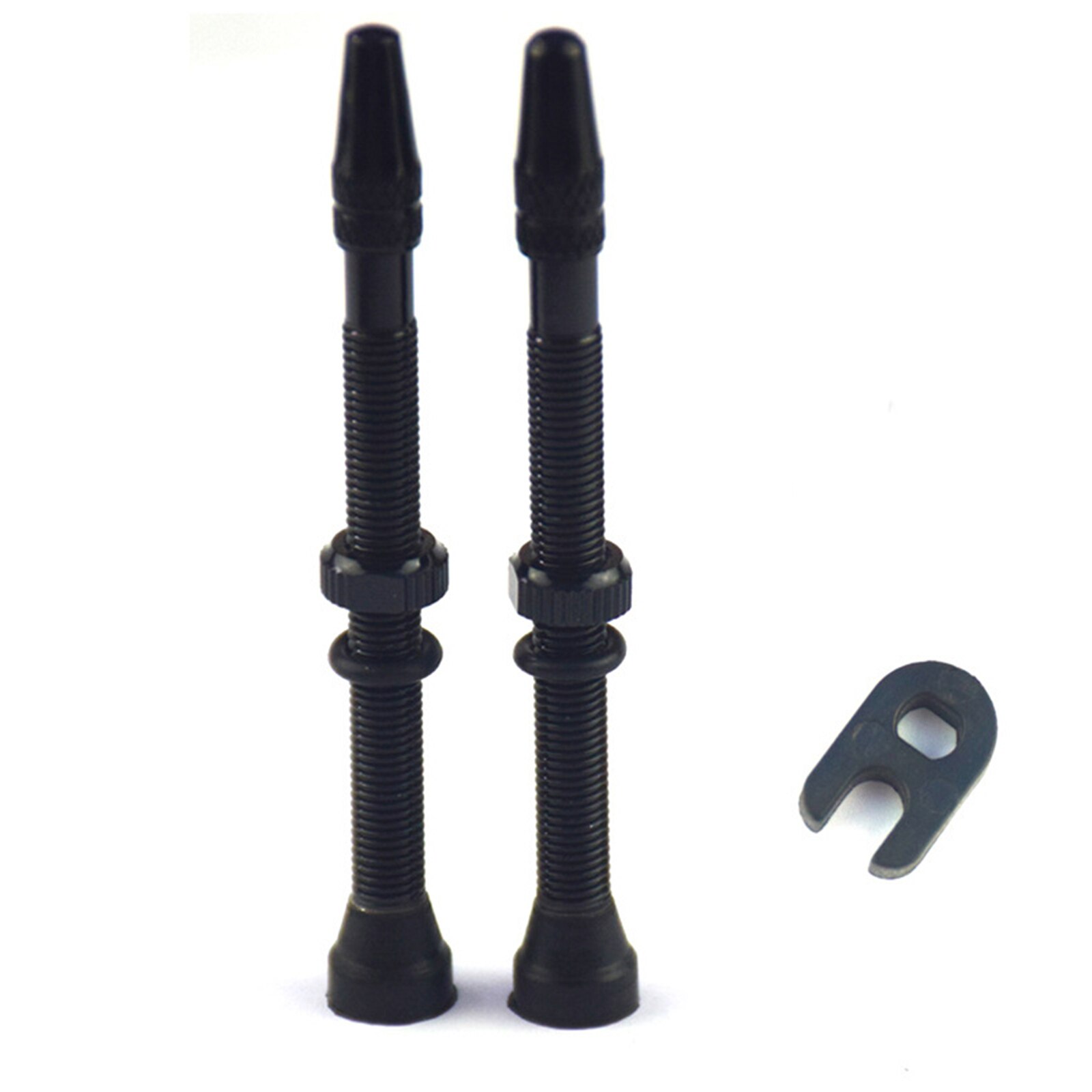 Tubeless Stem Valve Cap Aluminum Alloy 34/46/64mm Bike Accessories 1PC Tubeless Sealant 1Pair For Road MTB Presta Valve: Black  A6