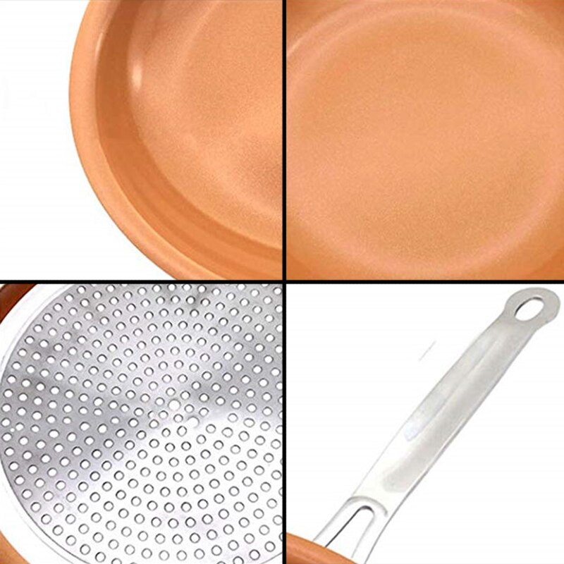 RedCopper FryPan 18/20/22/24 Cm Non-stick Aluminum Frying Pan Back Bottom Induction Cooker Aluminum Pan Stainless Steel Handle
