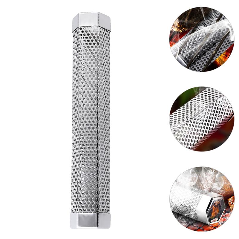 1pc Pellet Smoker Tube Stainless Steel Perforated BBQ Smoke Generator Smoke Box