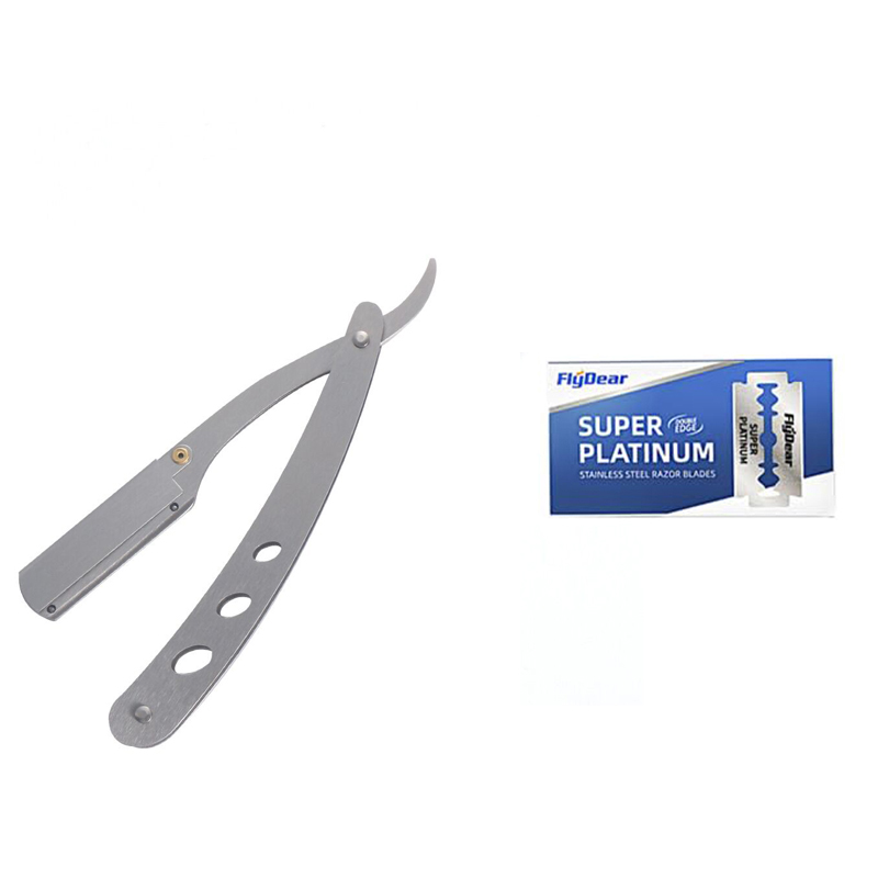 Old style shaver, manual men's shaver, washable stainless steel hairdressing and shaving razor: Gold