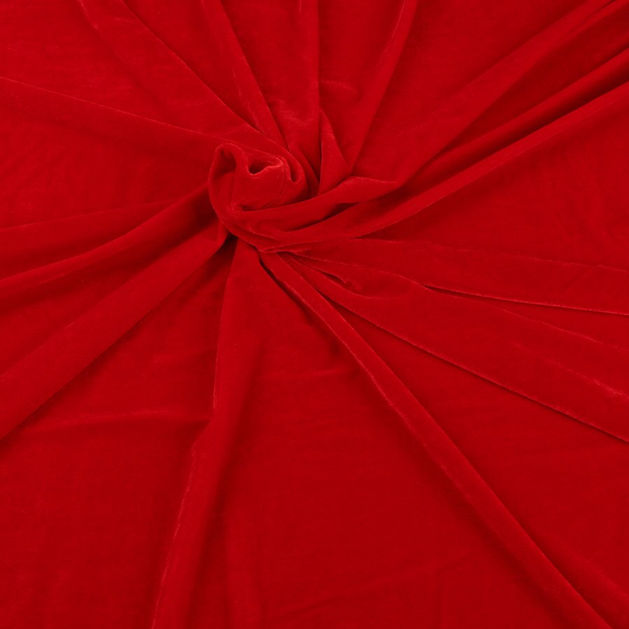 Tissu en velours extensible tricoté de 160cm de large | Tissu en velours Poly élastique de pour combinaison de sport: Red