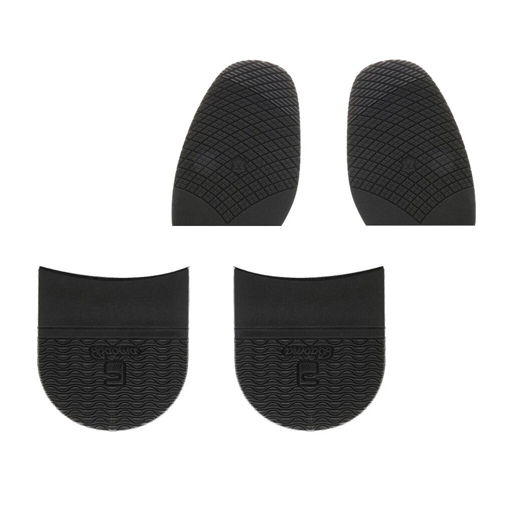 2 Pairs Mens Anti-Slip Rubber Shoe Soles Heels Pads Grip Shoe Repair DIY Black