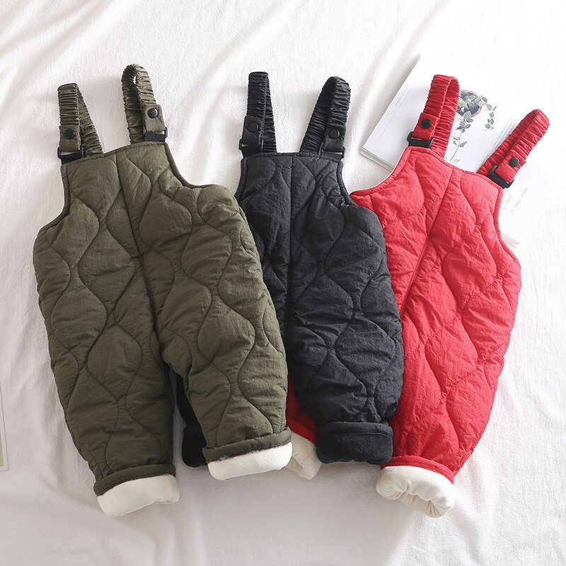 CITRUS-ropa de invierno para niños y niñas, pantalones con tirantes de color sólido, cálido