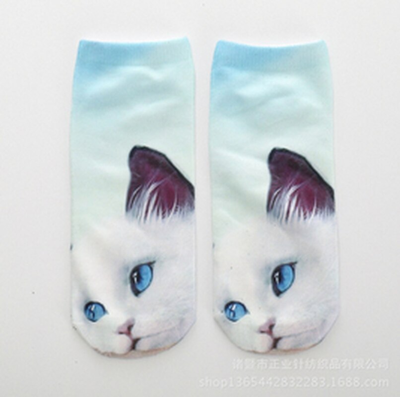 Vrouwen Funny Animal Leuke 3D Print Sokken Vrouwen Sokjes Unisex Sokken Vrouwen Mode Sox Cartoon Kat Voor vrouwelijke: 004