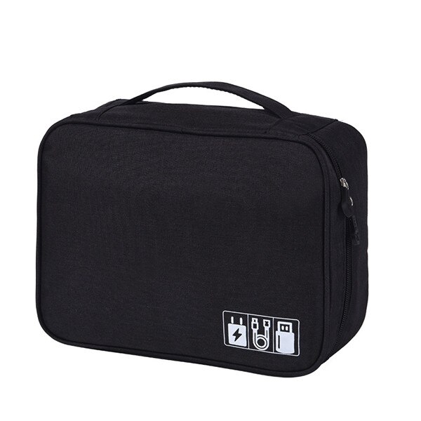 Reizen Accessoire Kabel Tas Draagbare Digitale USB Elektronische Organizer Gadget Case Reizen Mobiel Lading Mobiele Lader Houder: Black