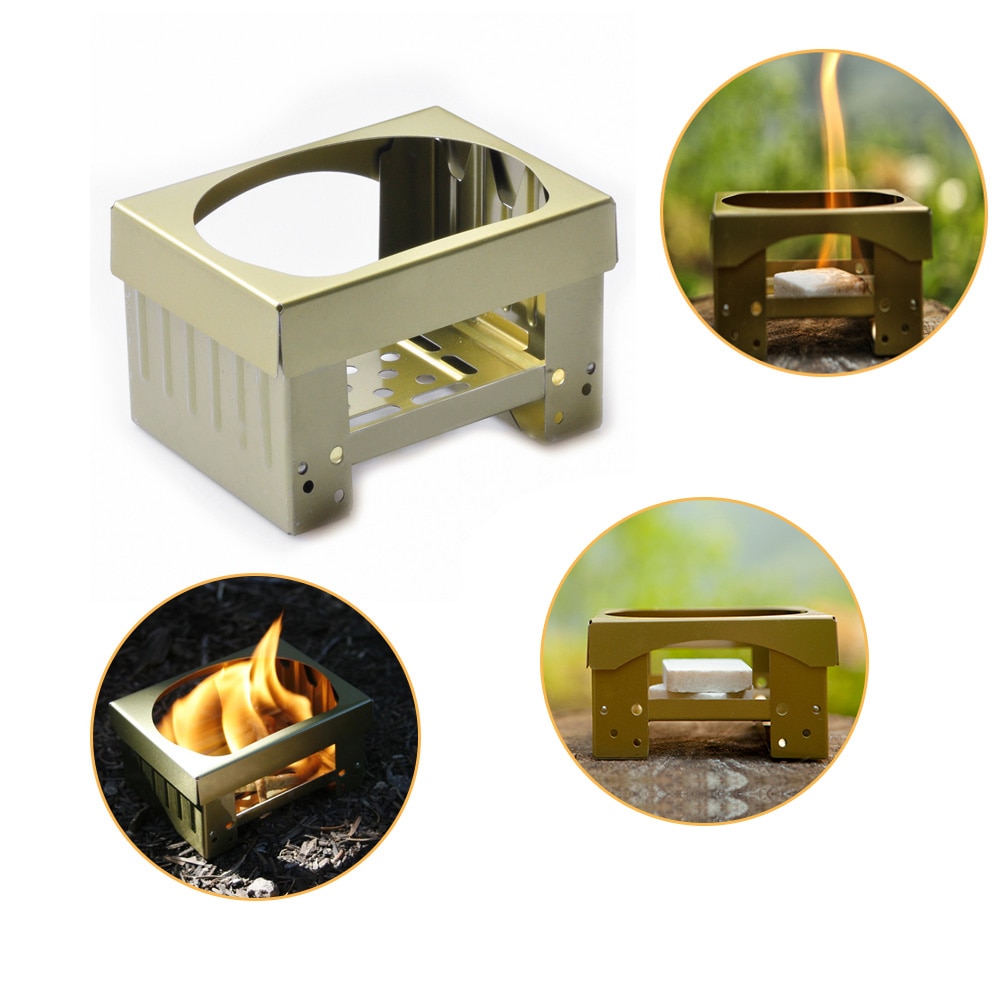 AceCamp 1Pc Pieghevole Stufa di Campeggio ultra Luce Esterna di Cottura picnic barbecue Tasca Portatile Pieghevole Zaino Stufa Nessun blocco di Cera