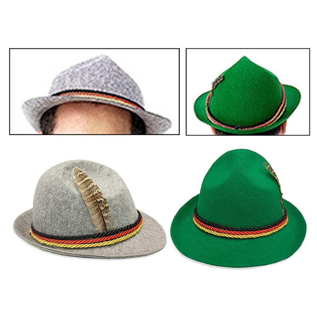 Oktoberfest Hat German Bavarian Fedora Hats Party Costume Accessories for Party, Wedding,