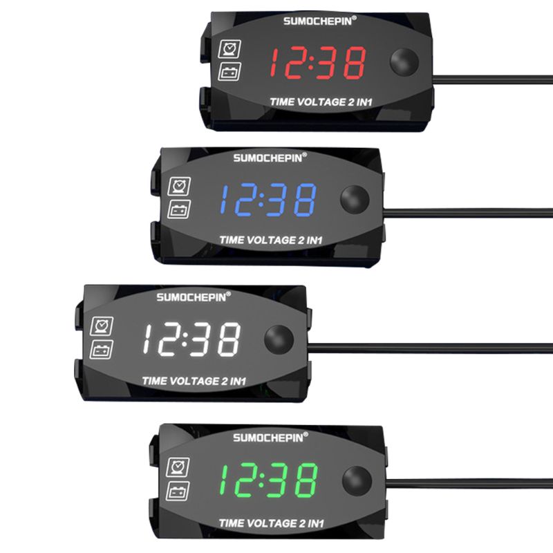 Voltímetro Digital LED de 12V CC, voltímetro de Panel de voltaje para coche de motocicleta electromóvil Q1QE