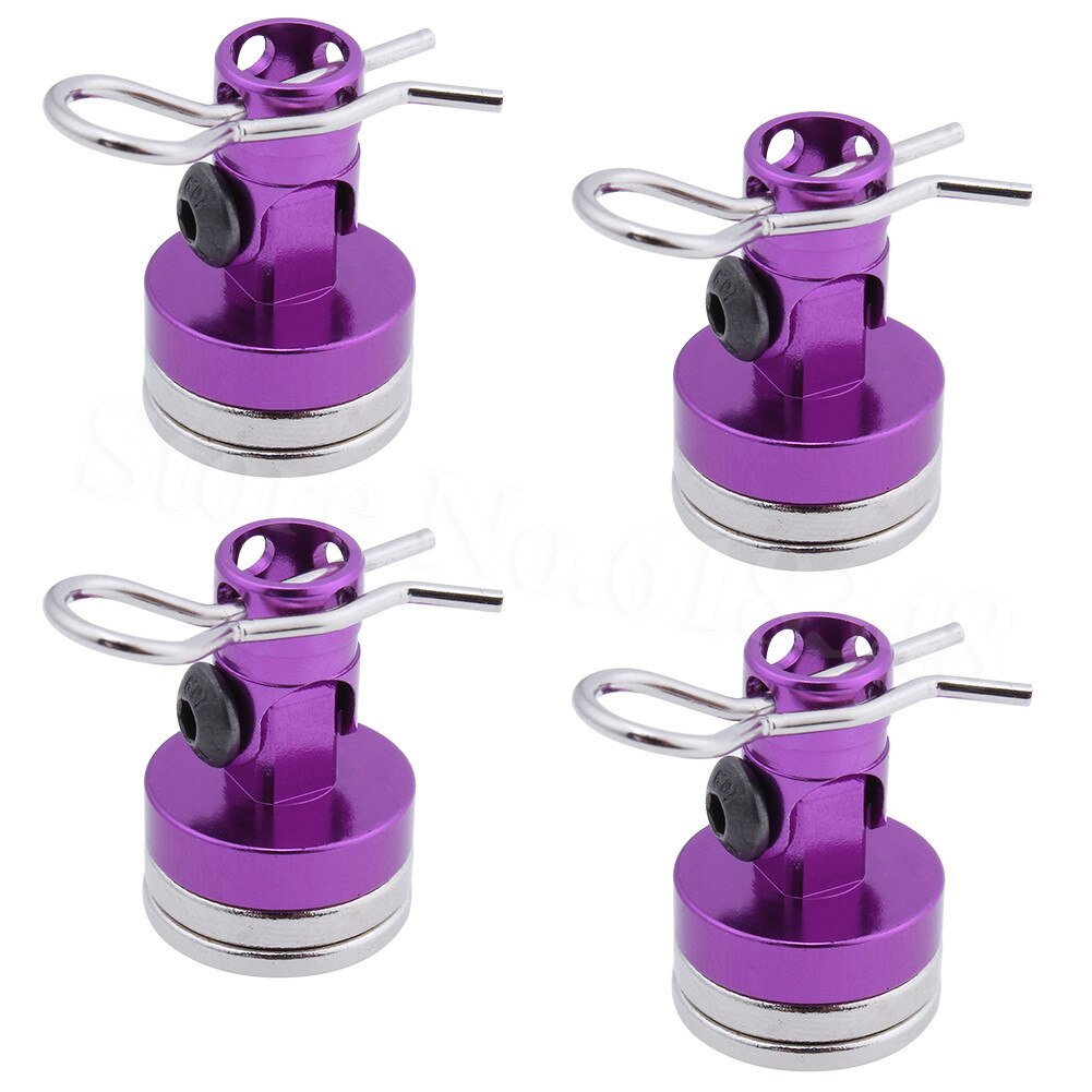 4pcs Magnet Magnetic Stealth Invisible Body Post Mount Contact Shell Column + Clips For RC Drift Car HSP 122037 Sakura Redcat: Purple