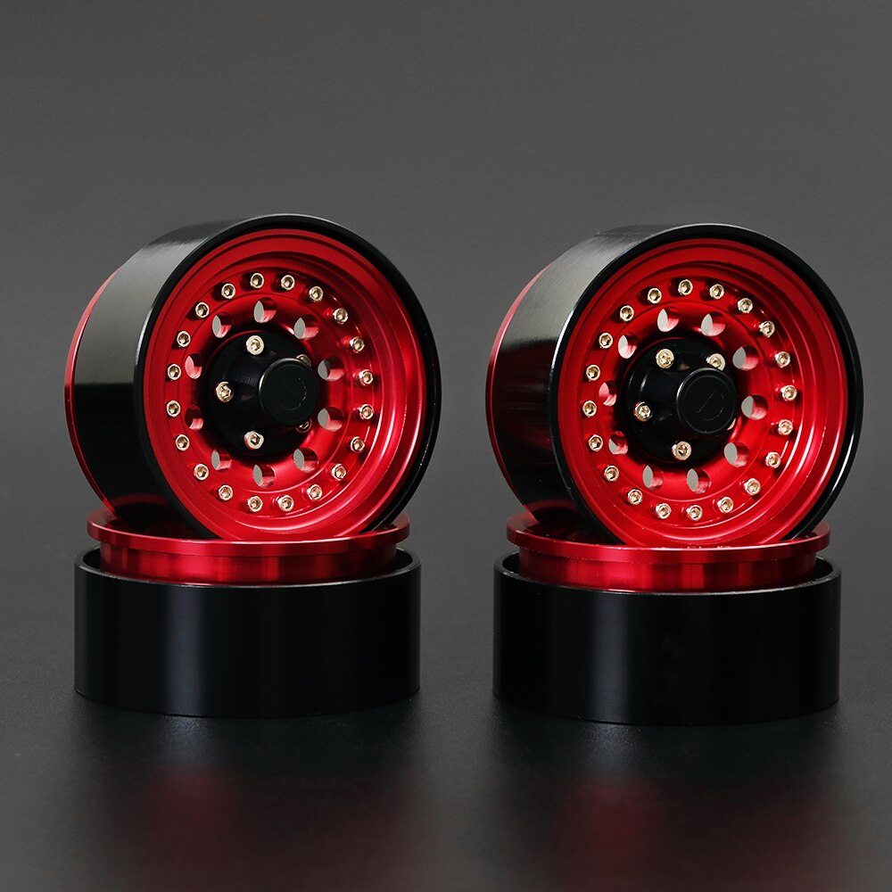 Metallo 1.9 "Morsetto Anello Beadlock Wheels Rim CNC Anodizzato per 1/10 RC Crawler Axial SCX10 CAPRA WRAITH Traxxas TRX4 TRX6 RGT 86100: 4pcs Red