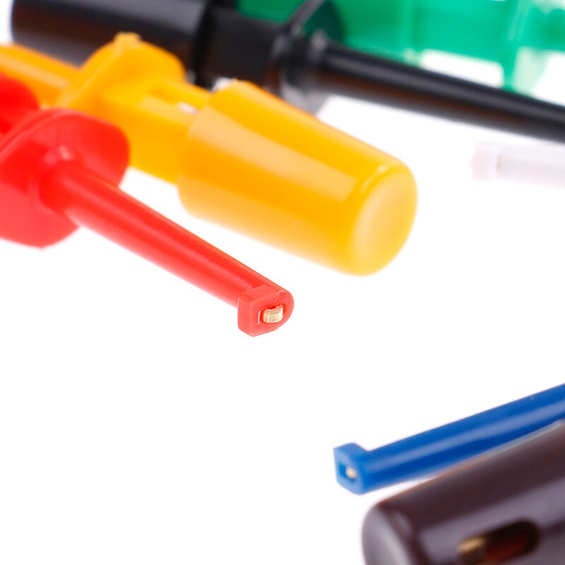 ! 10PCS Mini Single Test Hook Clips Test Probes For Electronic Testing IC Grabber Large Round Crocodile Clips Hook Test Clips