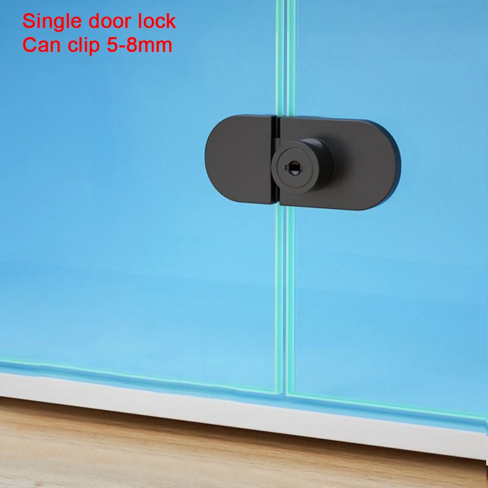 Cabinet Door Lock Glass Display Cabinet/Showcase Locks Single/Double Door No Need Drilling Easy To Install Home Tool: WHITE
