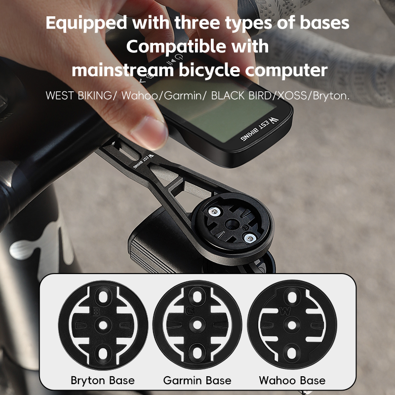 Soporte para ordenador de ciclismo WEST BIKING para Garmin/Bryton/Wahoo, velocímetro, luces y soporte para cámara, accesorios para bicicleta de montaña y carretera
